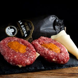 Hamburgueses de vedella amb sobrassada i formatge