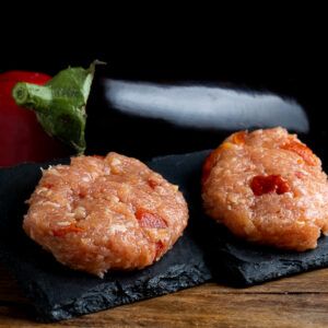 Hamburgueses pollastre amb escalivada a la brasa